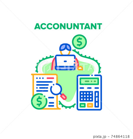 Accountant Work Vector Concept Color Illustration 74864118