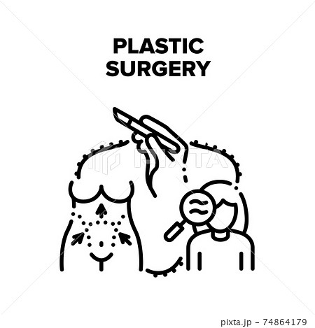 Plastic Surgery Vector Black Illustrations 74864179