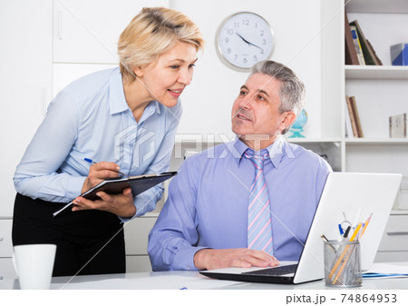 Director's assistant makes daily routine 74864953