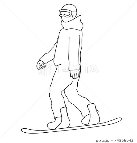 Tahiti Intiem rijk Line art illustration of snowboarder (white... - Stock Illustration  [74866042] - PIXTA
