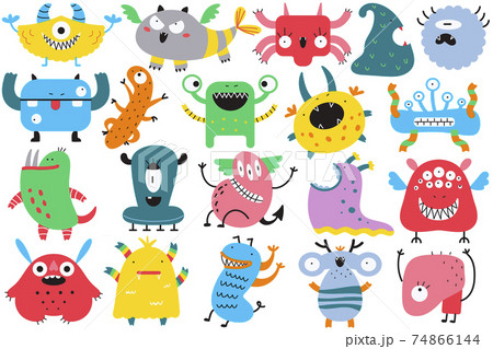 Monsters doodle set 74866144