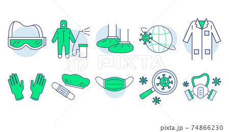 Protective clothing icon print doodle se Protective clothing icon print doodle se 74866230
