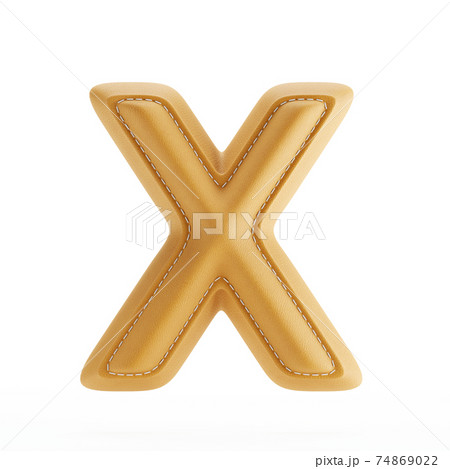 Leather yellow texture letter X 74869022