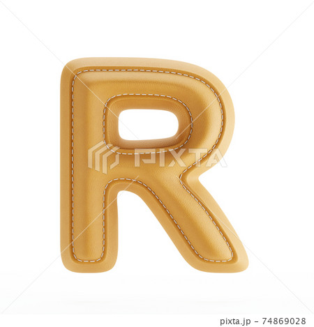 Leather yellow texture letter R Leather yellow texture letter R 74869028