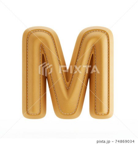 Leather yellow texture letter M Leather yellow texture letter M 74869034