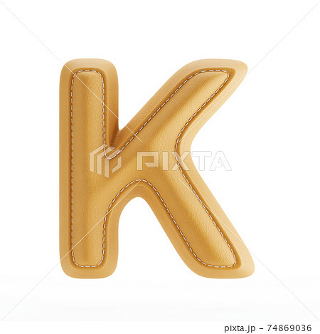 Leather yellow texture letter K Leather yellow texture letter K 74869036