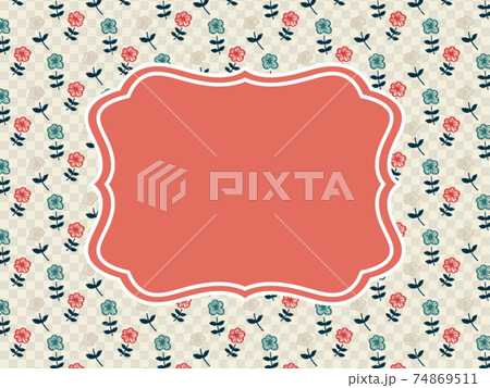 復古三色小花框架 74869511