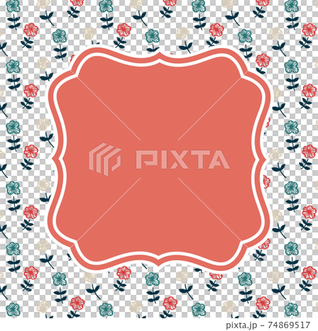 復古三色小花框架 74869517