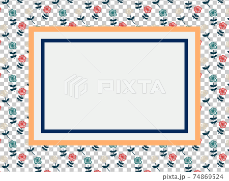 復古三色小花框架 74869524