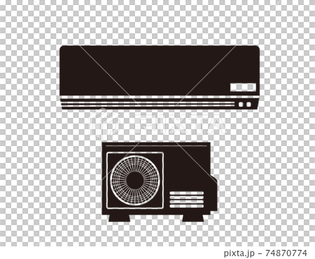 エアコンと室外機のベクターイラスト エアコンと室外機のベクターイラスト 74870774