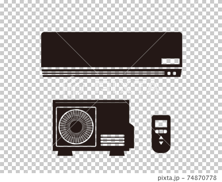 矢量圖的空調,室外機和遙控器 矢量圖的空調,室外機和遙控器 74870778