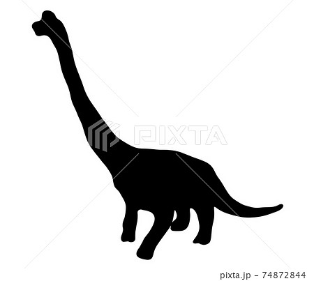 巨大なブラキオサウルスのシルエットのイラスト素材