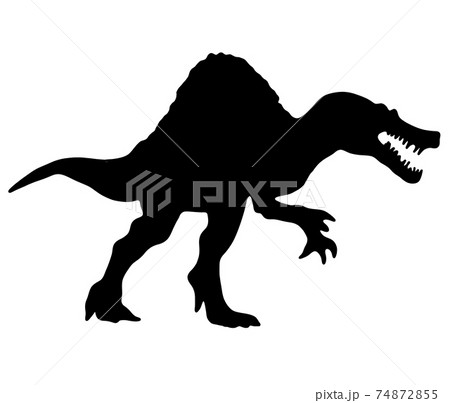 狂暴なスピノサウルスのシルエットのイラスト素材