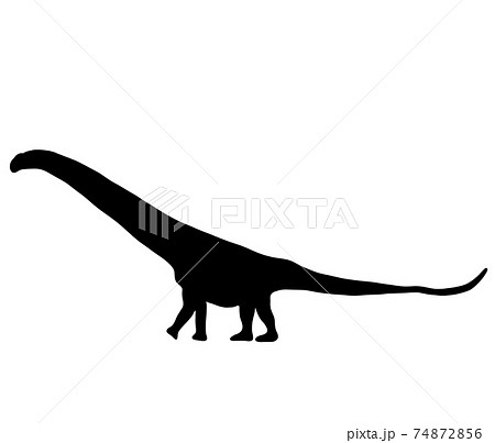 アルゼンチノサウルスの巨大なシルエットのイラスト素材