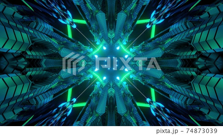 Sci fi corridor interior design 3d illustration Sci fi corridor interior design 3d illustration 74873039