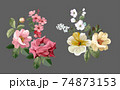 Pink rose bouquet flower vector illustration 74873153