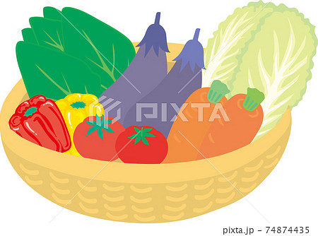 カゴに入った色々な野菜 カゴに入った色々な野菜 74874435