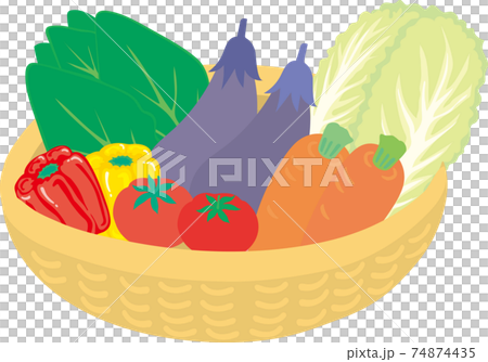 カゴに入った色々な野菜 カゴに入った色々な野菜 74874435