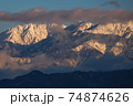 富山市から望む冠雪した立山連峰 74874626