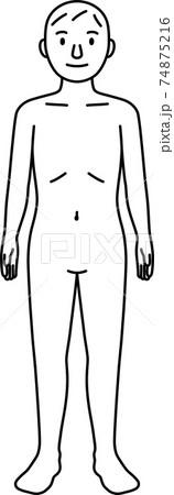 人体パーツ：男性の全身図（前） 74875216