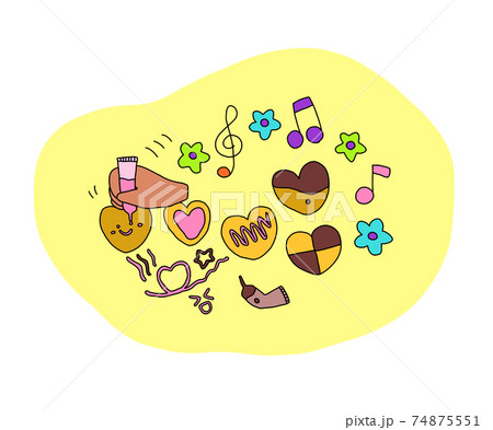 手作りクッキーをデコレーションする手のイメージイラストのイラスト素材