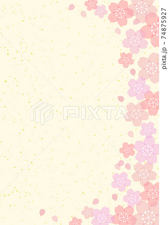 和風 桜 金箔 POP チラシ 縦 フレーム 背景 23 和風 桜 金箔 POP チラシ 縦 フレーム 背景 23 74875927