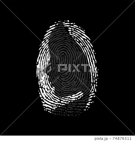 Fingerprint ID woman black background 74876311
