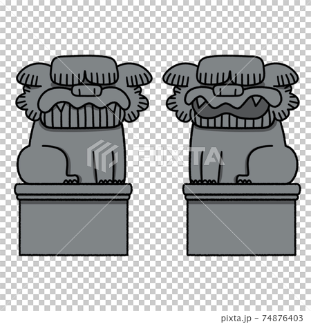 狛犬 犬 神社 動物 カラーのイラスト素材 狛犬 犬 神社 動物 カラーのイラスト素材