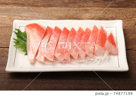 金目鯛の刺身の写真素材