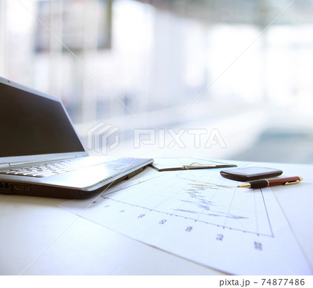 charts, business table. The workplace of business people charts, business table. The workplace of business people 74877486