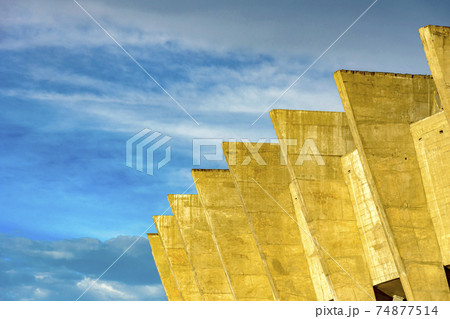 Detail of famous Mineirao Stadium during sunset Detail of famous Mineirao Stadium during sunset 74877514