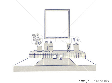 インテリア　線画 74878405