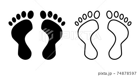 足 足跡 足の裏のベクターアイコンイラスト素材のイラスト素材