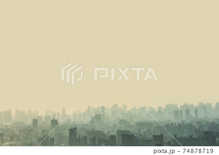 夕暮れの大都会東京のビル群の風景 夕暮れの大都会東京のビル群の風景 74878719