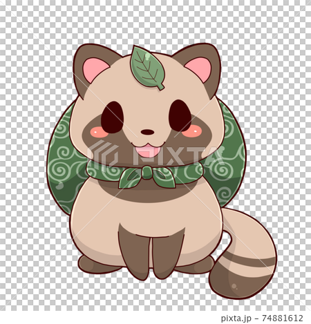 和風たぬきちゃんのイラスト素材