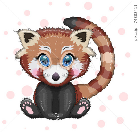 Red panda, cute character with beautiful eyes,... - Stock Illustration  [74882411] - PIXTA