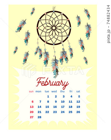 Colorful cute monthly boho calendar 2022 with dream catchers, boho owls, arrows, feathers, inspirational inscriptions Colorful cute monthly boho calendar 2022 with dream catchers, boho owls, arrows, feathers, inspirational inscriptions 74882434