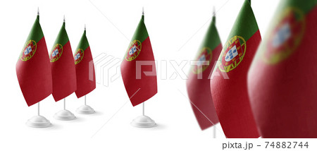 Set of Portugal national flags on a white background Set of Portugal national flags on a white background 74882744