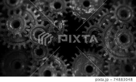 Old vintage frame from rusty gears. Photo Frame. 74883048