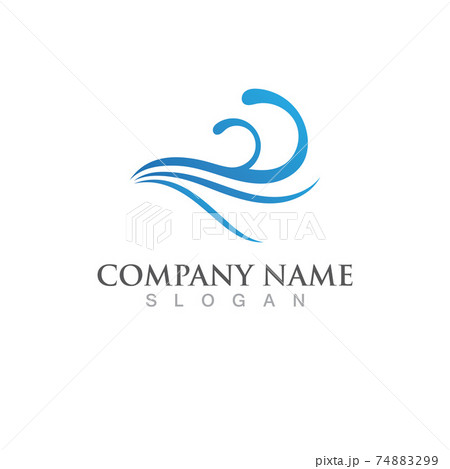 Water wave icon vector 74883299