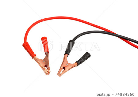 Jumper cable. Cable for car battery. Power supply wire. 74884560