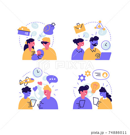 Different four generations representation set vector flat Different four generations representation set vector flat 74886011