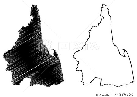 Nakhon Si Thammarat Province map vector.... Nakhon Si Thammarat Province map vector.... 74886550