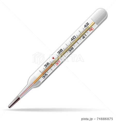 Thermometer medical. A glass thermometer for measuring the temperature of the human body. Vector Thermometer medical. A glass thermometer for measuring the temperature of the human body. Vector 74886875