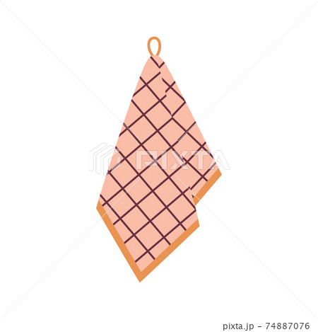 hanging kitchen towel isolated on white background 74887076