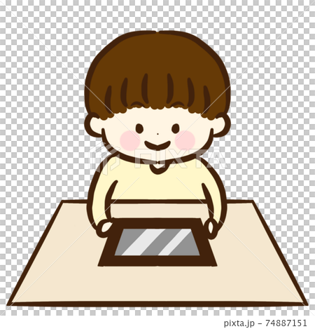 Children using sideways tablets Children using sideways tablets 74887151