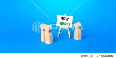 People and easel with a call Now hiring. Recruitment new employee workers. Search for specialists and professionals. Staff job interview. Headhunter hr. Selection of candidates for open vacancies People and easel with a call Now hiring. Recruitment new employee workers. Search for specialists and professionals. Staff job interview. Headhunter hr. Selection of candidates for open vacancies 74888060