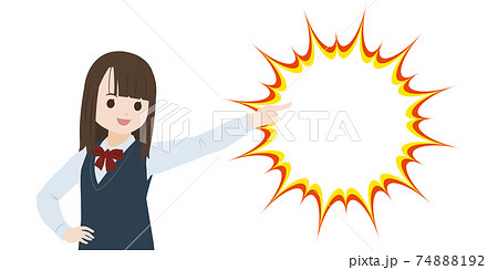 学生 女子生徒 美少女 指を指すポーズ 目標 目指す イラスト素材 学生 女子生徒 美少女 指を指すポーズ 目標 目指す イラスト素材 74888192