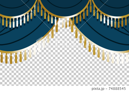High-class fringe curtain top decoration frame rectangular blue green High-class fringe curtain top decoration frame rectangular blue green 74888545