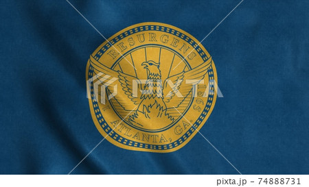 Flag of Atlanta city, Georgia, United States of America. 3d illustration 74888731